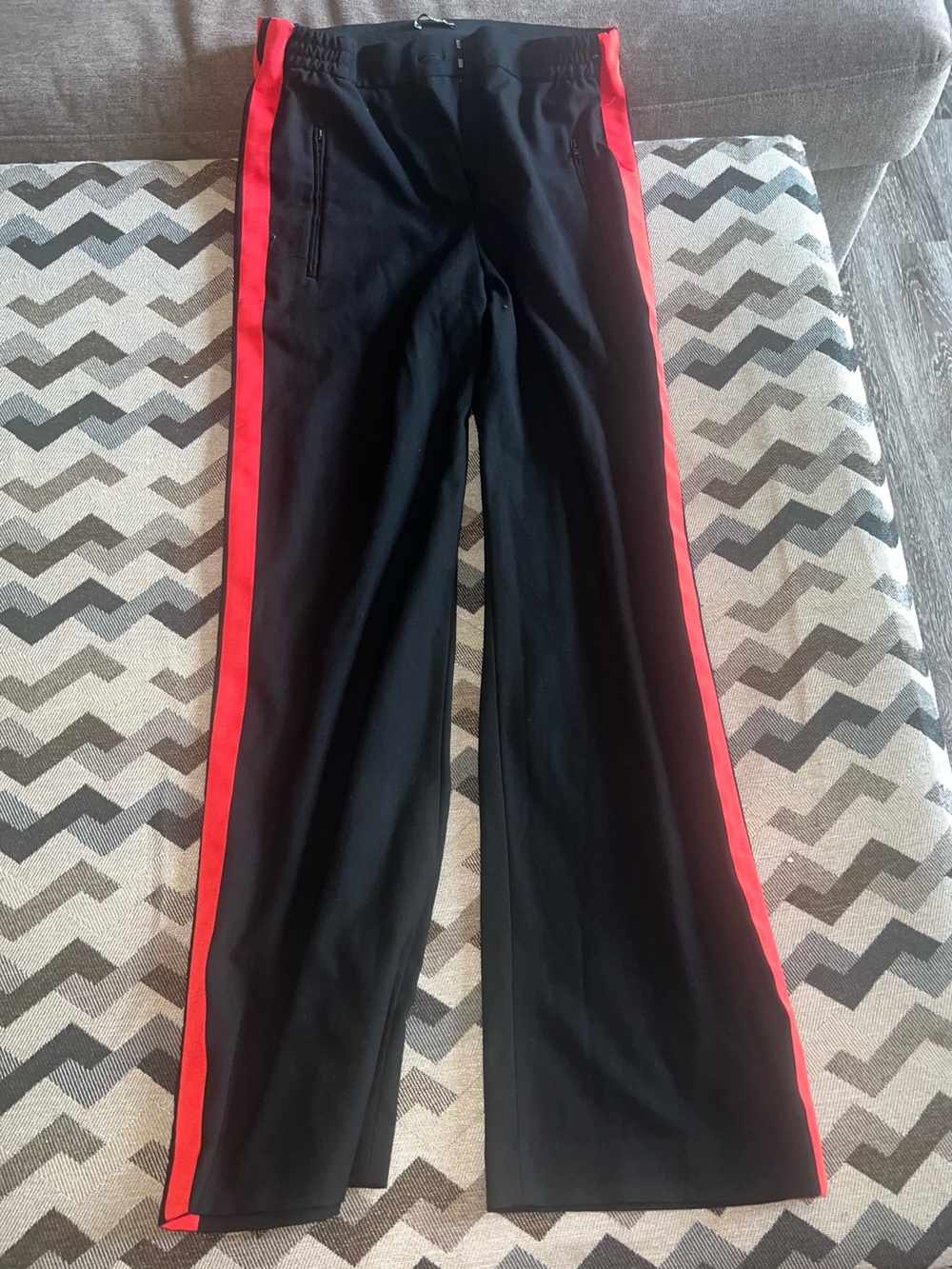Express Black Pants with Red Accent Stripe